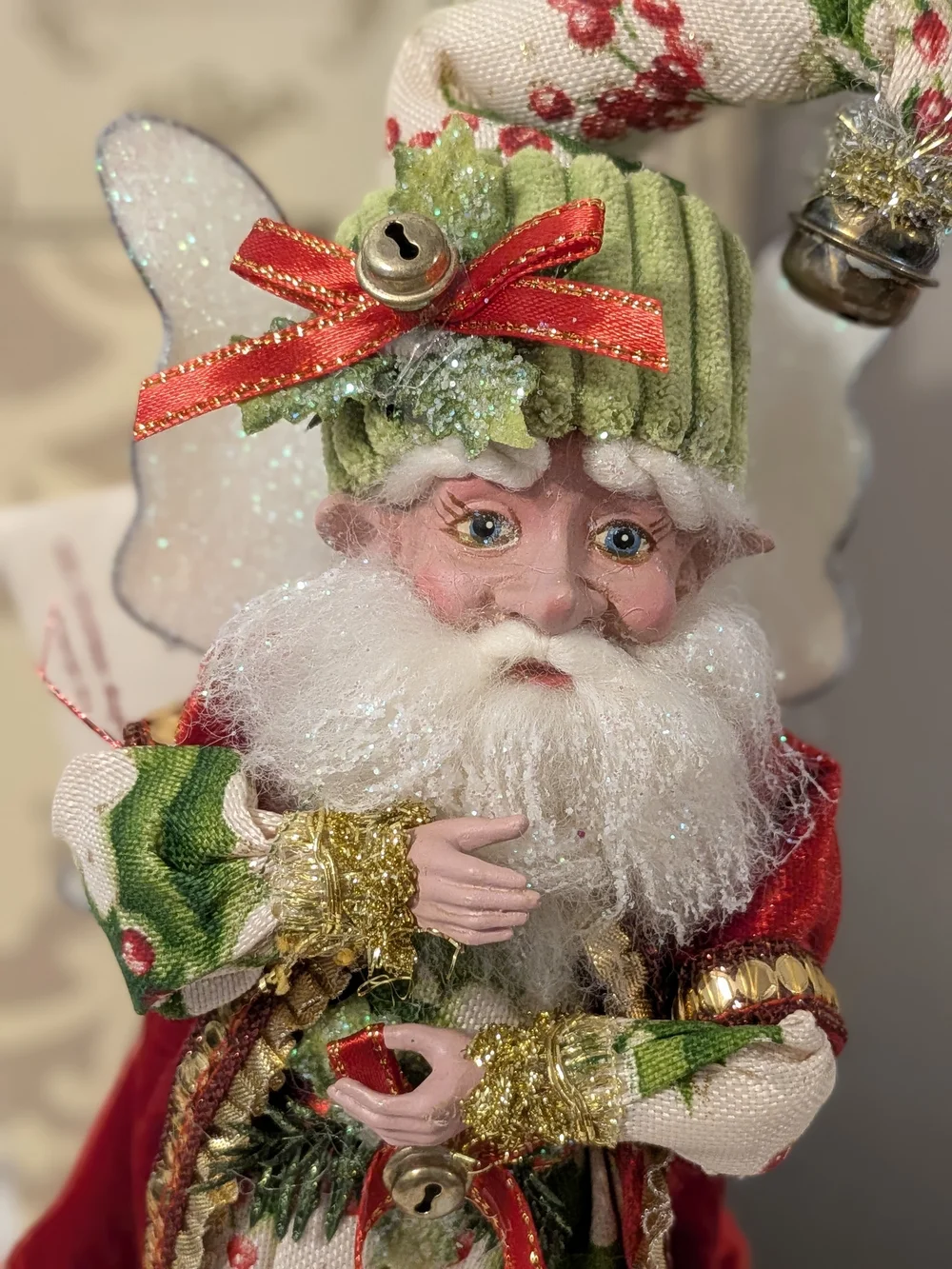 Mark Roberts Red & Green Holiday Elf Figurine - Decorative Home Holiday Accent